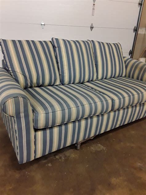 Blue Striped Sleeper Sofa Delmarva Furniture Consignment