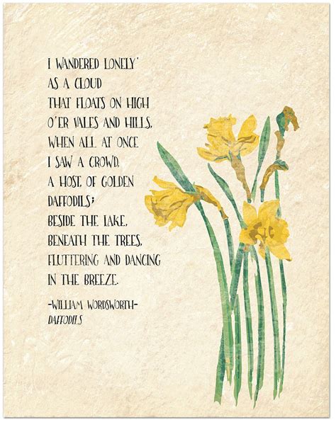 Golden Daffodils William Wordsworth Inspirational Literary Quote