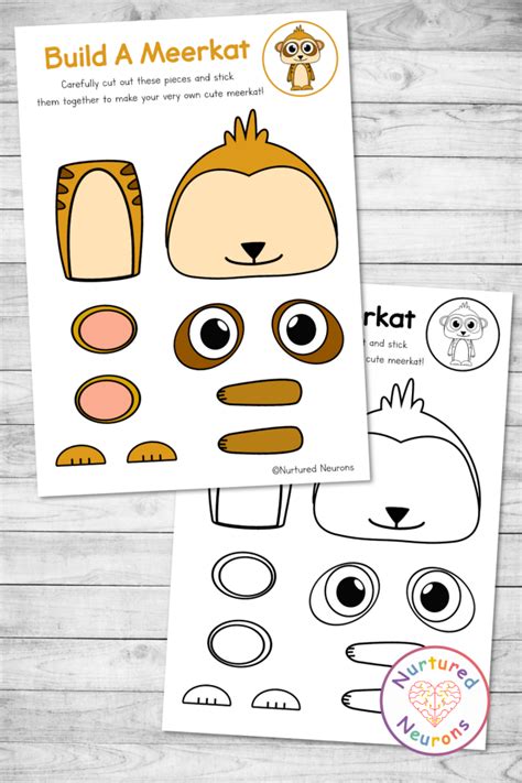 Cute Build A Meerkat Craft Cut And Paste Activity For Kids Nurtured