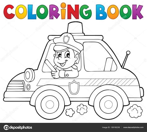 Lees hier meer informatie hierover. Kleurplaat boek politie auto thema 1 — Stockvector © clairev #158195236