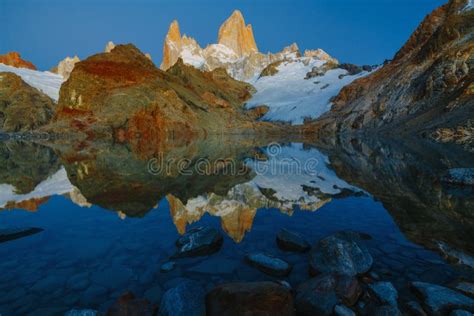 View Of Mount Fitz Roy And The Lake In The National Park Los Glaciares