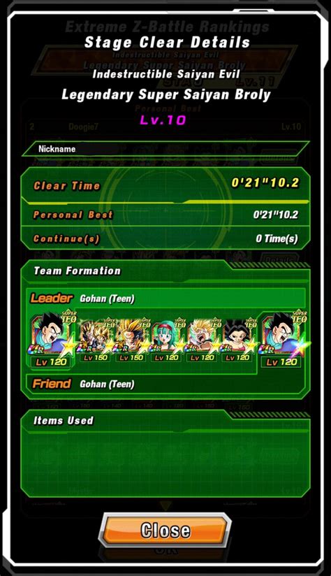 Finally Beat Broly At Level 10 Might Not Be That Impressive But Without Agl Gohan Its Pretty