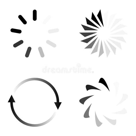 Set Of Load Icons On A White Background Circle The Clipboard Buffer Or