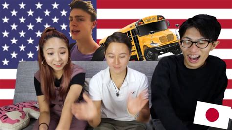 Japanese React To American School Vlog Youtube