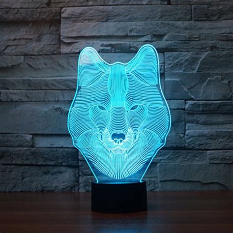 Buy 3d Lamp Led Night Light Animal Wolf Decor Table Desk Optical