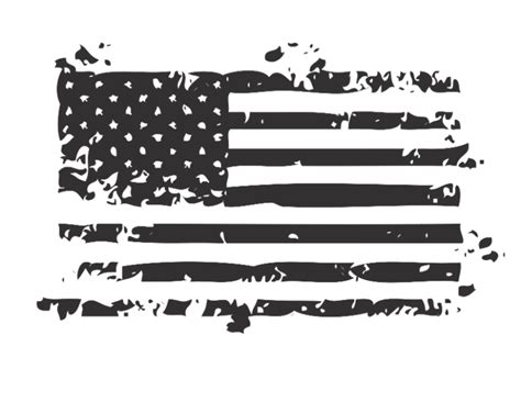 Black And White Torn American Flag Png Pictures to Pin on Pinterest png image
