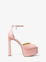 Michael Michael Kors Martina Leather Peep Toe Platform Pump Plaza Las