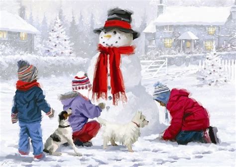 Children Playing In The Snow Winter Pinterest