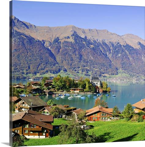 Switzerland Bern Berner Oberland Lake Brienz Iseltwald And Lake