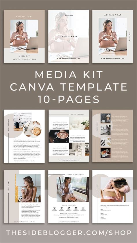 Media Kit Canva Template Abigail Media Kit Media Kit Template