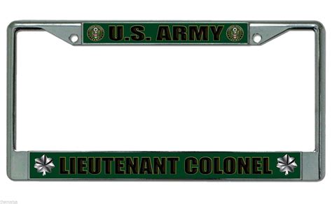 Army Lieutenant Colonel Chrome Metal Usa Made License Plate Frame Ebay