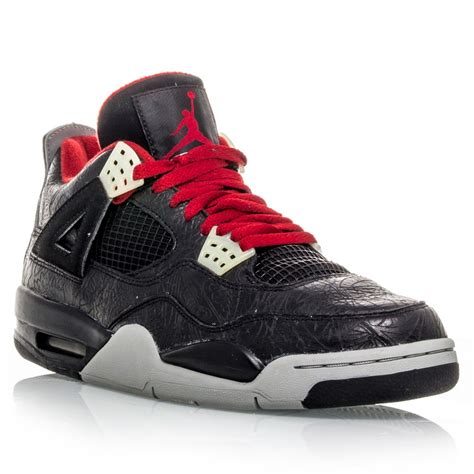 Air Jordan 4 Retro Rare Air Mens Basketball Shoes Blackredgrey