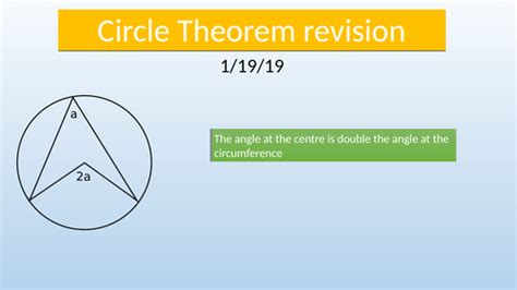 Gcse Maths Circle Theorems Revision Ks4 Teaching Resources