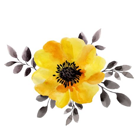 Flower Yellow Watercolor Painting Stock Illustration Yellow Flowers