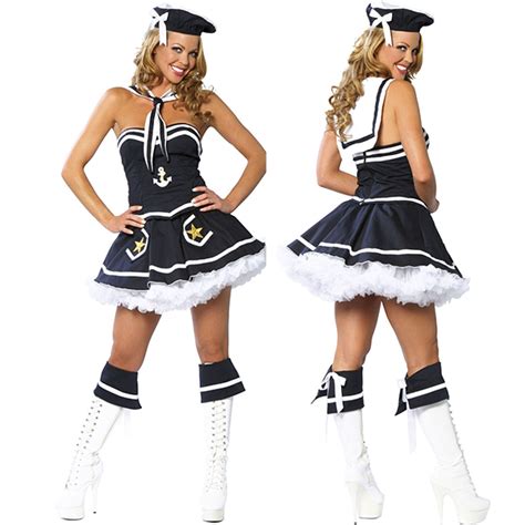 Sexy Flirty Navy Sailor Costume Cosplay Halloween