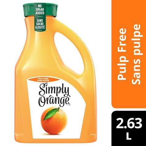 Simply Orange Pulp Free Orange Juice 263l Walmart Canada