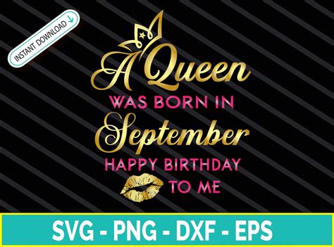 A Queen Was Born In September Svg Birthday In September Pink Svg