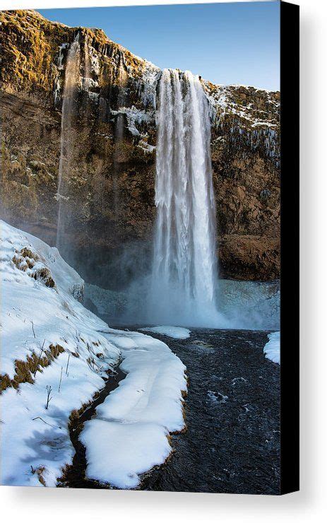 Waterfall Seljalandsfoss Iceland In Winter Canvas Print Canvas Art By