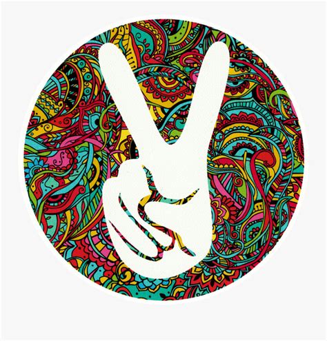 Victory Peace Sign 70s Groovy Style Graphic Design