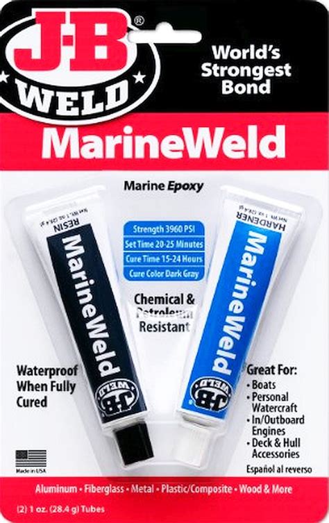 J B Weld Marineweld Marine Epoxy 2 Part Glue Metal