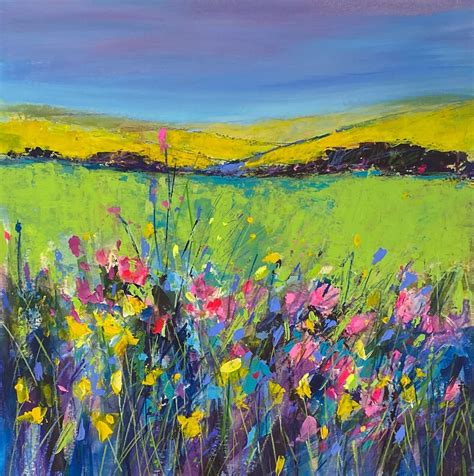 Soraya French Pswa Yellow Fields Mixed Media 23 X 23 In 584 X 584 Cm