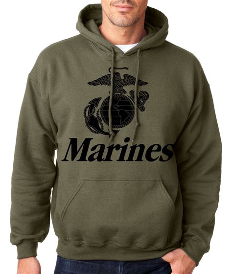 Marines Hoodie Military Green Usmc Us Hooded Sweatshirt Marine Corps