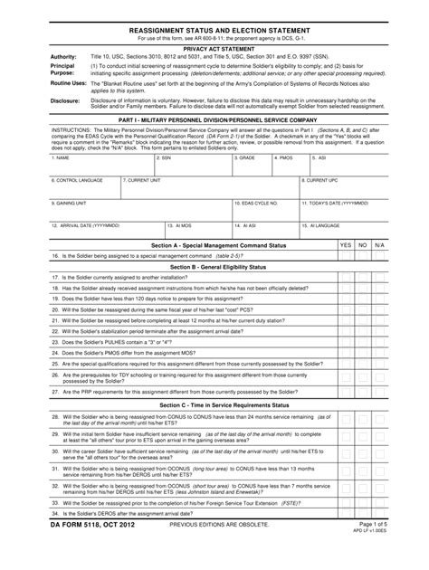 2012 2023 Form Da 5118 Fill Online Printable Fillable Blank Pdffiller