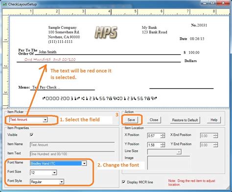 How To Customize Font Of A Text Field On Bank Check