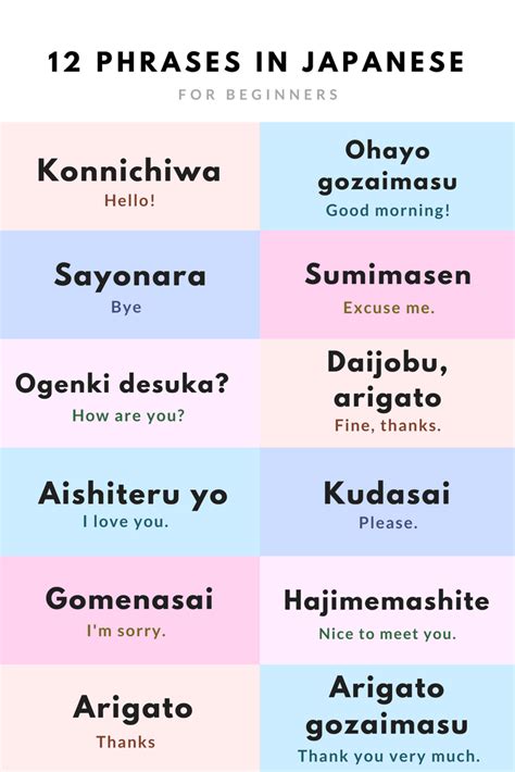 japanese phrases in different languages on a pink blue and purple background with the words