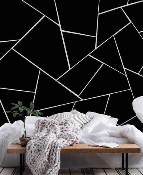 Black White Geometric Glam 2 Wallpaper Geometric Wall Paint Black