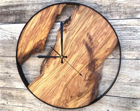 Large Wall Clocks Wood Slice Art Wooden Wall Clock Rustic Wood Wall