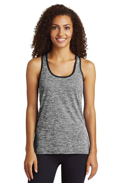 Sport Tek Lst396 Ladies Posicharge Electric Heather Racerback Tank