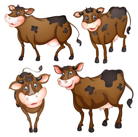 Brown And White Cartoon Cow Clip Art At Clker Com Vec
