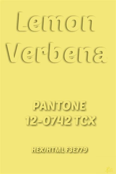 Pantone Lemon Verbena Pantone Pantone Color Color Collection