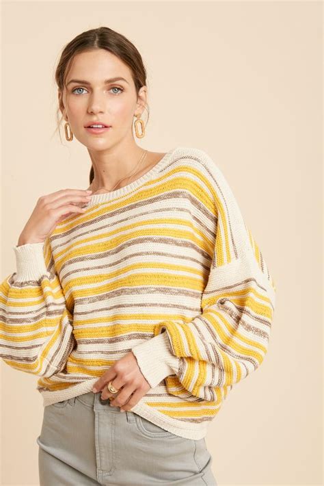 Cornmaze Striped Sweater Shop Trinkets Boutique