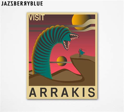 Visit Arrakis Jazzberry Blue Dune Art Travel Posters 8x10 Art Prints