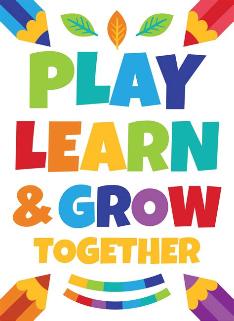 Play Learn And Grow Together Print Your Own Posters Sproutbrite