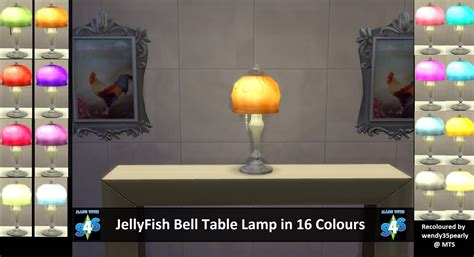 My Sims 4 Blog Jellyfish Bell Table Lamp 16 Vibrant Colours By