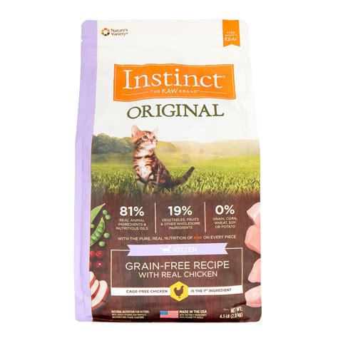 Cat food buy good quality food for your kitten nature's variety instinct grain free canned formulas for cats are all life stage foods. Instinct Original Kitten Grain Free Recipe with Real ...