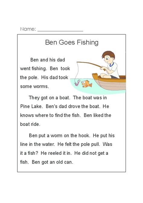 When children have not practiced enough they tend to make silly mistakes. Ben Goes Fishing | Reading comprehension passages, Reading skills, Reading comprehension worksheets