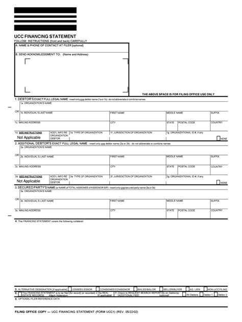 Fillable Ucc 1 Forms Printable Forms Free Online