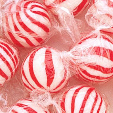 Jumbo Red And White Peppermint Hard Candy Balls 3lb Bag