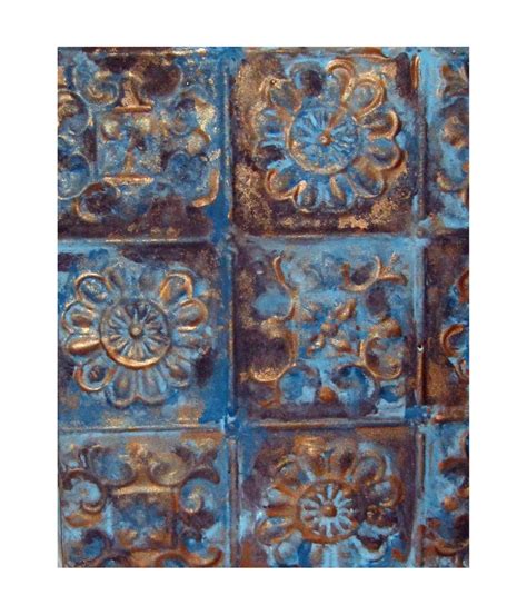 Tree of life, set of 4, tree of happiness, metal wall art, metal decorative tiles, copper decor, rustic, accent kitchen tile, vintage decor. Create a Wall Hanging With Antique Ceiling Tin | FeltMagnet