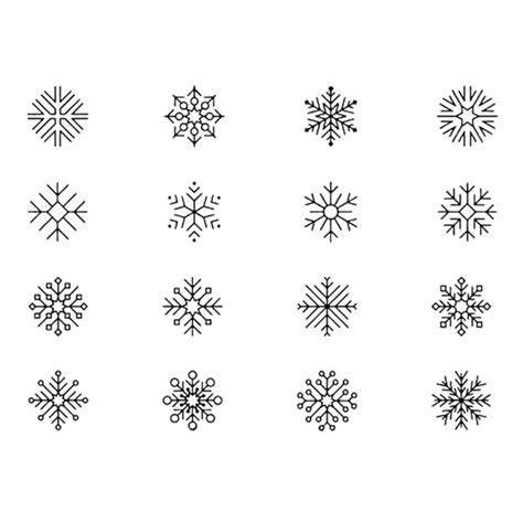 Snowflake Icons Black Vector Silhouette Illustration Stock Vector Image