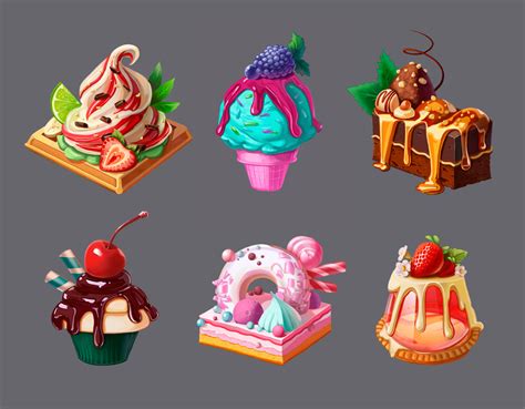 Sweety Illustrations On Behance Game Concept Art Candy Art Dessert