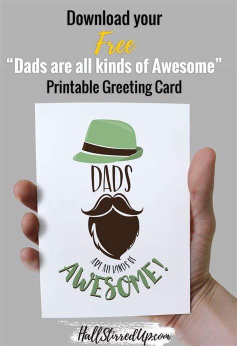 Dads Are All Kinds Of Awesome With This Free Printable Greeting Card