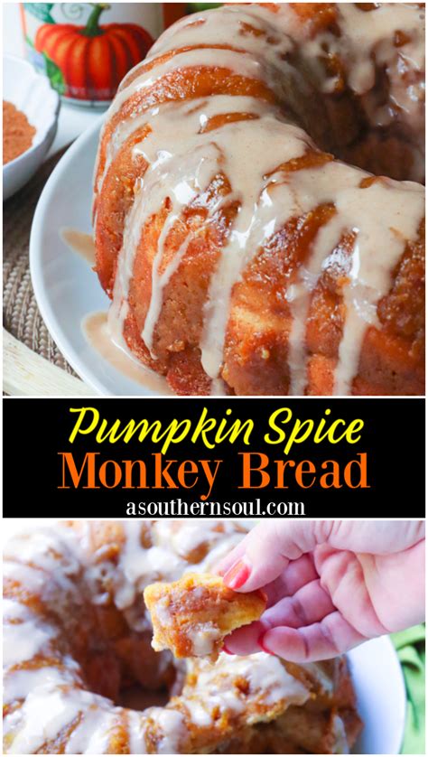 Refrigerated biscuits with cinnamon bake in a tube pan. Pumpkin Spice Monkey Bread made with canned biscuits, spices, cream cheese, and pumpkin is a ...