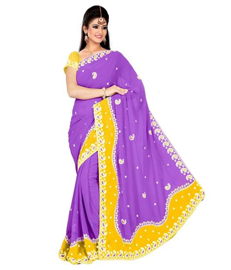 Astha Fashion Beautiful Wedding Purple Party Wear Saree Buy Astha