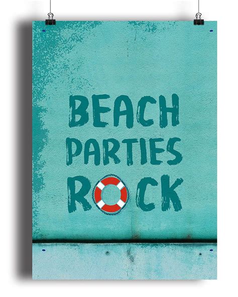 Printable Beach Party Poster Pack X4 Editable Collette And Co Party