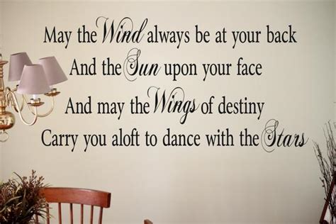 May the wind be always at your back. Wall Art Sticker Quote - May the wind always be at your back.